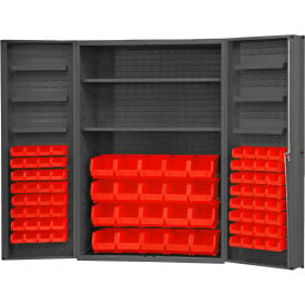 Durham Storage Bin Cabinet DC48-842S6DS-1795 - 84 Red Hook-On Bins 2 Adj. Shelves 48