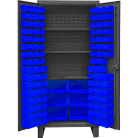Durham Mfg.® Extra HD Bin Storage Cabinet 102 Blue BinsAll-Welded36-3/16
