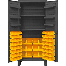 Durham Bin Cabinet HDC36-60-2S6D95 - With 60 Hook-On Bins & Shelves 36