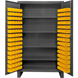Durham Bin Cabinet HDC48-120-4S95 - 12 Gauge With 120 Hook-On Bins & Shelves 48