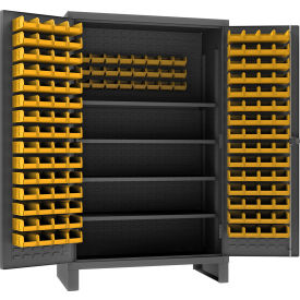 Durham Mfg.® Extra HD Bin Storage Cabinet 144 Yellow Bins 48-3/16