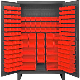 Durham Mfg.® Extra HD Bin Storage Cabinet 162 Red Bins All-Welded48-3/16