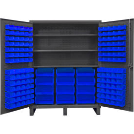 Durham Mfg.® Extra HD Bin Storage Cabinet 156 Blue BinsAll-Welded60-3/16