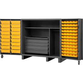 Durham Mfg.® Extra Heavy Duty Cabinet 78 Yellow Bins All-Welded 60