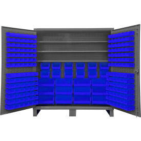 Durham Mfg.® Extra HD Bin Storage Cabinet 192 Blue BinsAll-Welded72-3/16