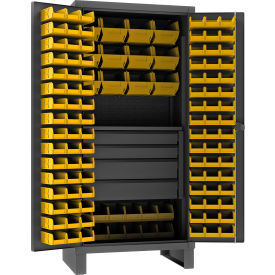 Durham Mfg.® Extra HD Bin Storage Cabinet 120 Yellow Bins 36-3/16