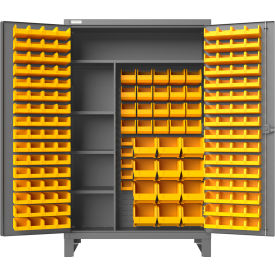 Durham Mfg.® Maintenance Cabinet 12 Ga. 165 Yellow Bins All-Welded 48