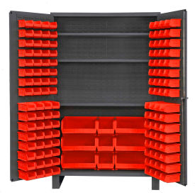 Durham Storage Bin Cabinet JC-137-3S-1795 - 137 Red Hook-On Bins 3 Adj. Shelves 48