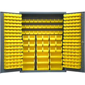 Durham Storage Bin Cabinet SSC-227-NL-95 - 227 Yellow Hook-On Bins 60