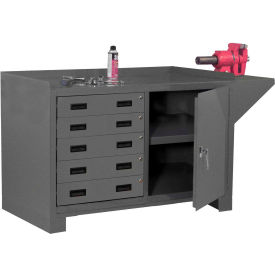 Durham Mfg. 5 Drawer Workbench Steel Square Edge 60-1/8