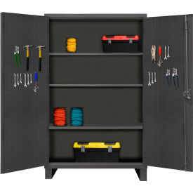 Durham® HD Pegboard & Shelf Cabinet w/ 3 Adj Shelves 12 Ga 48-3/16