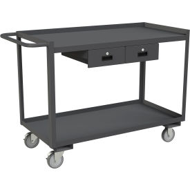 Durham Mfg.® Stock Cart with 2 Shelves 2 Drawers1200 lb. Cap.54-1/4