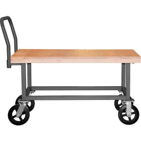 Durham Work Height Platform Truck WHPT-WD-3060-8MR-95 with Wood Deck 30 x 60 Fixed Height WHPT-WD-3060-8MR-95