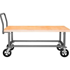 Durham Work Height Platform Truck WHPTA-WD-2448-8MR-95 with Wood Deck 24 x 48 Adjustable Height WHPTA-WD-2448-8MR-95