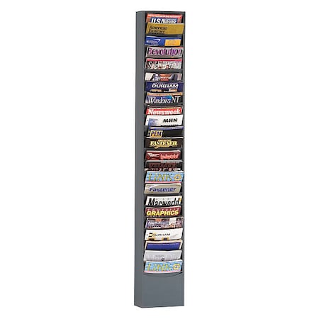 Vertical Con-tur Literature Rack, 23 pockets, gray MPN:401-95