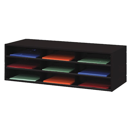 Opening Horizontal Literature Rack, 9 openings, black MPN:431-08