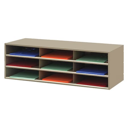 Opening Horizontal Literature Rack, 9 openings, tan MPN:431-75