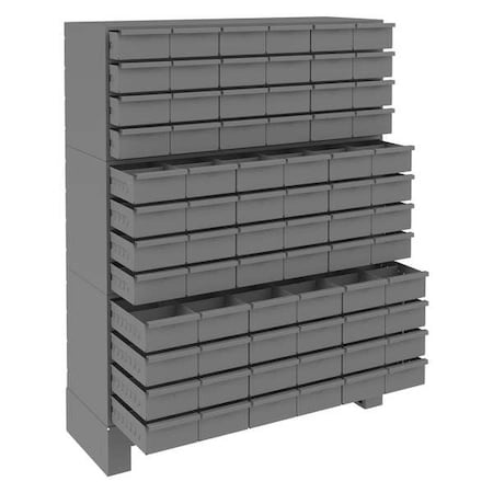 Steel Enclosed Bin Shelving, 12 1/4 in D x 48-1/8 in H x 34 in W, 12 Shelves, Gray MPN:019-95
