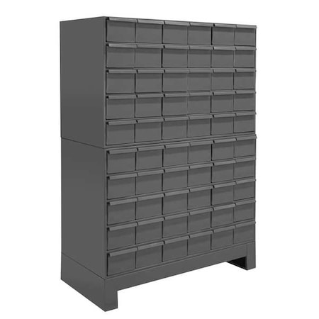 Prime Cold Rolled Steel Enclosed Bin Shelving, 12 1/4 in D x 48 in H x 34 in W, 10 Shelves, Gray MPN:025-95