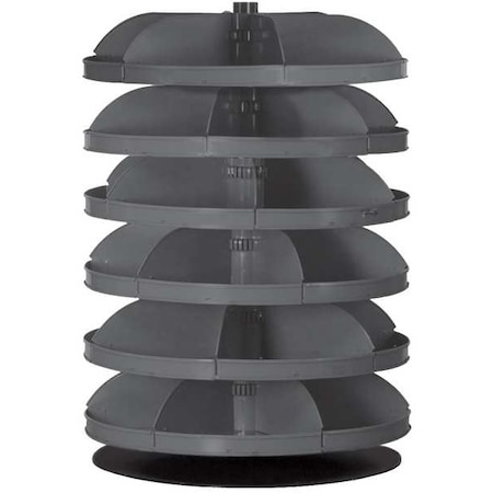 Flat-Bottom Revolving Open Bin Storage Unit, 28 in Dia x 40.375 in H, 36 Compartments, Gray, Steel MPN:1206-95