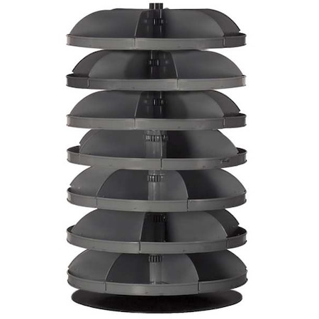 Flat-Bottom Revolving Open Bin Storage Unit, 28 in Dia x 46-5/8 in H, 36 Compartments, Gray, Steel MPN:1207-95