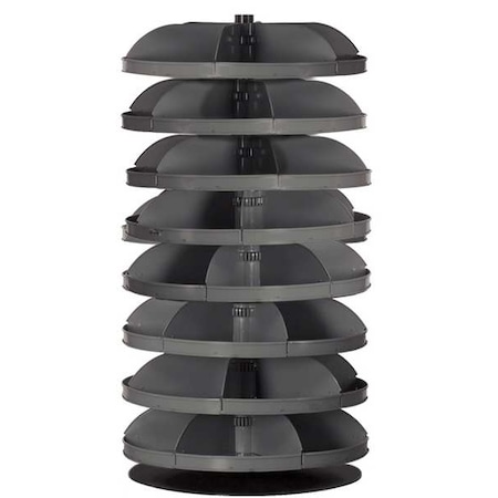 Flat-Bottom Revolving Open Bin Storage Unit, 28 in Dia x 52.875 in H, 48 Compartments, Gray, Steel MPN:1208-95