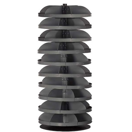 Flat-Bottom Revolving Open Bin Storage Unit, 28 in Dia x 65.5 in H, 60 Compartments, Gray, Steel MPN:1210-95