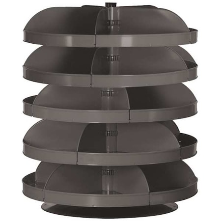 Flat-Bottom Revolving Open Bin Storage Unit, 34 in Dia x 42 in H, 25 Compartments, Gray, Steel MPN:1305-95