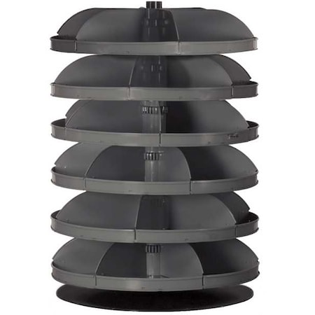 Flat-Bottom Revolving Open Bin Storage Unit, 34 in Dia x 49.75 in H, 30 Compartments, Gray, Steel MPN:1306-95