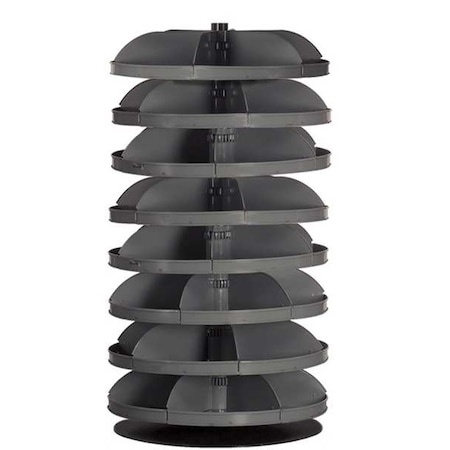Flat-Bottom Revolving Open Bin Storage Unit, 34 in Dia x 65.5 in H, 40 Compartments, Gray, Steel MPN:1308-95