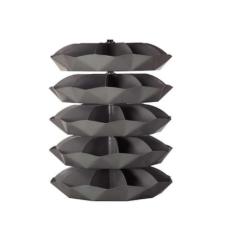 Scoop-Bottom Revolving Open Bin Storage Unit, 44 in Dia x 57.5 in H, 50 Compartments, Gray, Steel MPN:1535-95