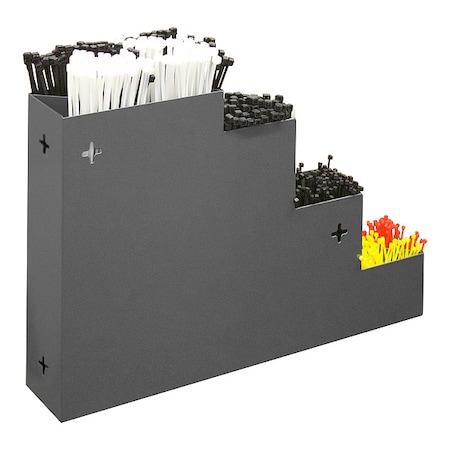 Wall mountable cable tie rack with 5 compartments MPN:298-95