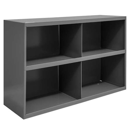 Pigeonhole Bin Unit, 33.75 in W x 12 in D x 23.875 in H, 4 Compartments, Gray, Steel MPN:329-95