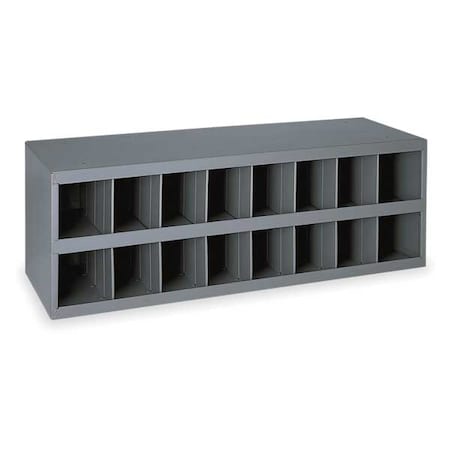Pigeonhole Bin Unit, 33.75 in W x 12 in D x 11.5 in H, 16 Compartments, Gray, Steel MPN:353-95
