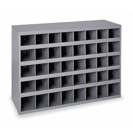 Pigeonhole Bin Unit, 33.75 in W x 12 in D x 23.875 in H, 40 Compartments, Gray, Steel MPN:359-95