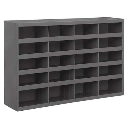 Pigeonhole Bin Unit, 33.75 in W x 8.5 in D x 22.25 in H, 20 Compartments, Gray, Steel MPN:394-95