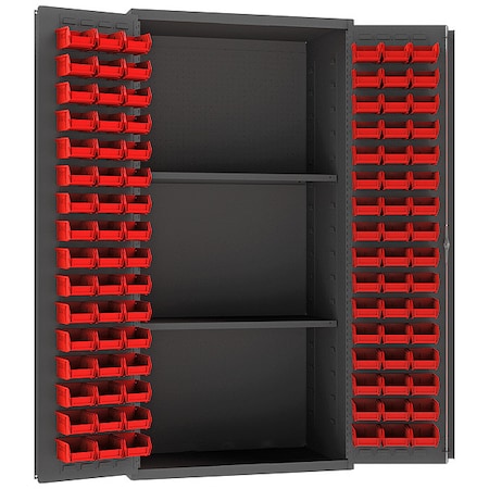 Pegboard Bin Cabinet, 36 in W, 72 in H, 96 Bins MPN:3501-DLP-PB-96-2S-1795