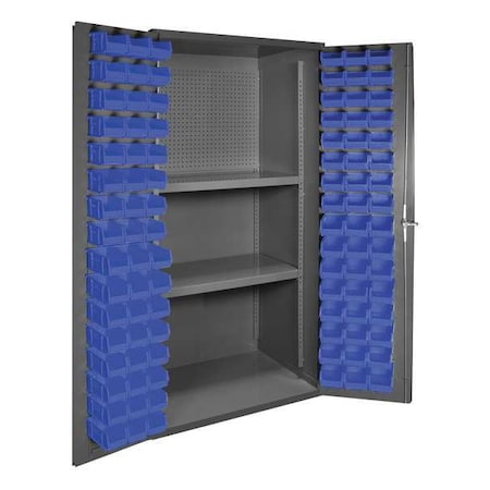 Pegboard Bin Cabinet, 36 in W, 72 in H, 96 Bins MPN:3501-DLP-PB-96-2S-5295