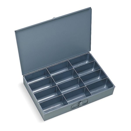 Steel, 12 compartments, 12 1/2 in D x 3 1/8 in H x 18 3/8 in W MPN:115-95-D568