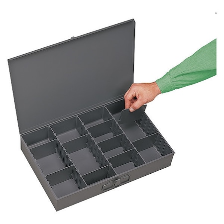 Large Compartment Box For Small Parts Strg, Ajdstbl Drwr, 18X12X3, 8Lbs MPN:119-95