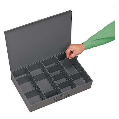 Gray Compartment Box, 12 In D, 18 In W, 3 In H MPN:119-95-D936