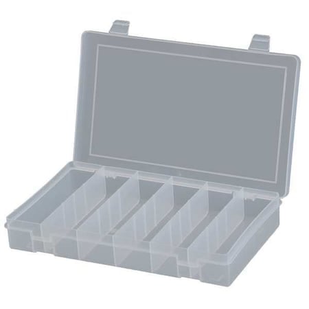 Compartment Box with 6 compartments, Plastic, 1 3/4 in H x 10-13/16 in W MPN:SP6-CLEAR
