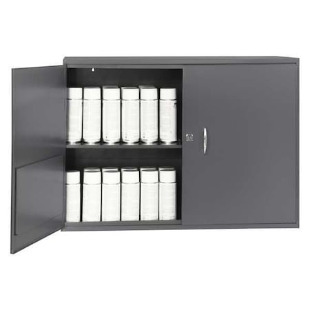 Wall Mount Storage Cabinet, 23-7/8 in H, 33-3/4 in W, Gray MPN:060-95-WSS
