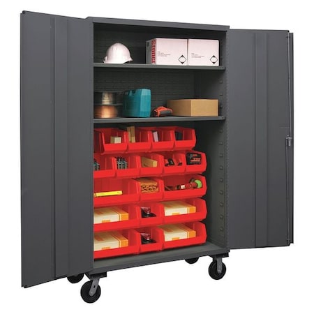 Heavy Duty Bin Cabinet, 48 in W, 80 in H, 24