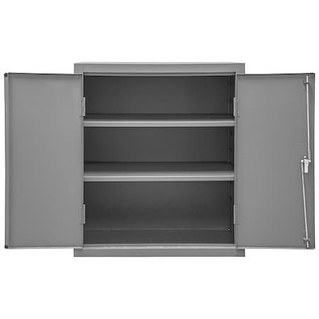 Shelving Storage Cabinet, 42 in H, 36 in W, 24 in D, Swing, Keyed, Gray, 2 Shelves, 0 Drawers MPN:2503-2S-95