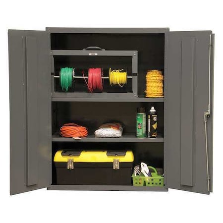 Shelving Storage Cabinet, 48 in H, 36 in W, 18 in D, Swing, Keyed, Gray, 2 Shelves, 0 Drawers MPN:2600-2S-95