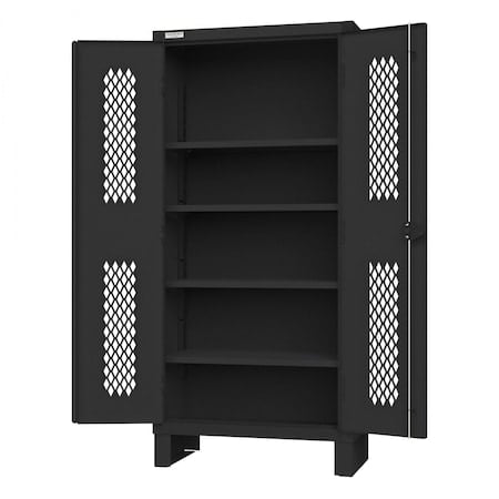 Ventilated Cabinet, 4 Shelves, black MPN:2702V-4S-08T