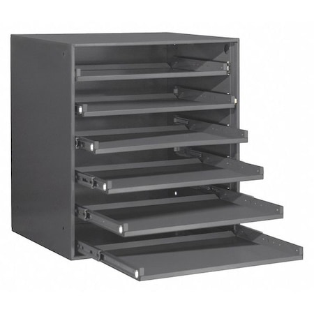 Heavy Duty Large Bearing Slide Rack, 6 Drawers, 20-5/16 in W x 15-7/8 in D x 21-7/8 in H, Steel, Gray MPN:321B-95