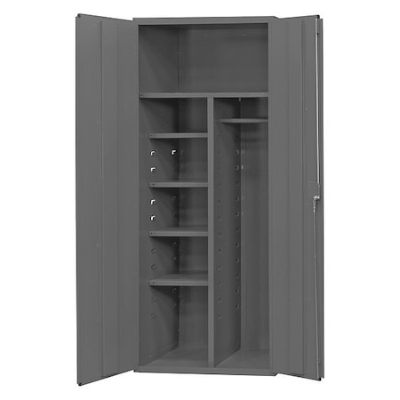 Janitorial Cabinet, 2 doors, 4 shelves, hangar bar MPN:3500-HDL-95