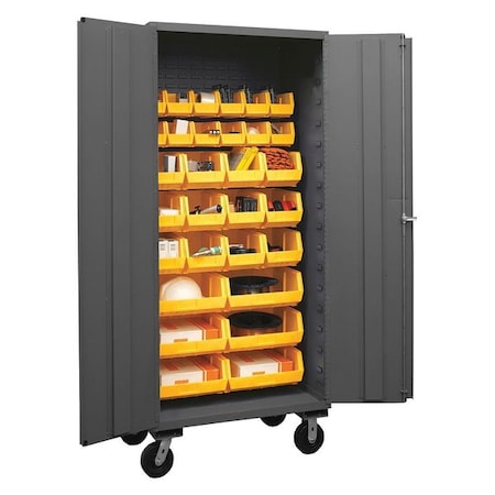 Extra-Heavy Duty Bin Cabinet, 36 in W, 80 in H, 24